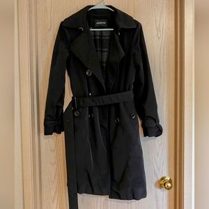 London Fog Women's Hooded Double-Breasted Trench Coat